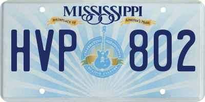 MS license plate HVP802