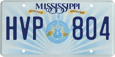 MS license plate HVP804