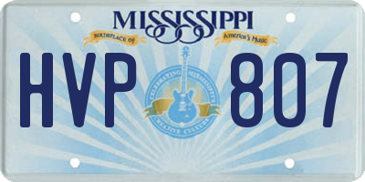 MS license plate HVP807