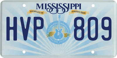 MS license plate HVP809