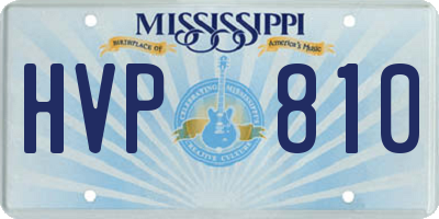 MS license plate HVP810