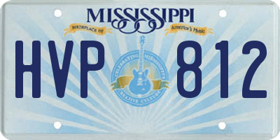 MS license plate HVP812