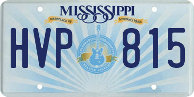 MS license plate HVP815