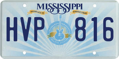 MS license plate HVP816