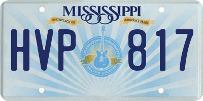MS license plate HVP817