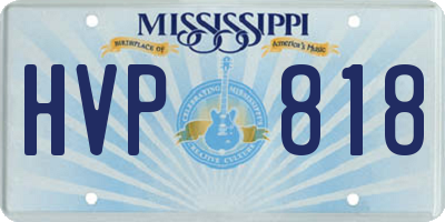 MS license plate HVP818