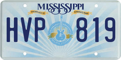 MS license plate HVP819