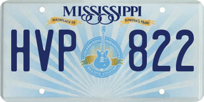 MS license plate HVP822