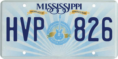 MS license plate HVP826