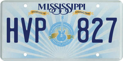 MS license plate HVP827