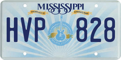 MS license plate HVP828