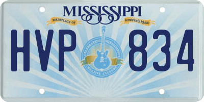 MS license plate HVP834
