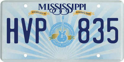 MS license plate HVP835