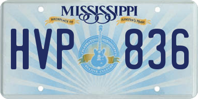 MS license plate HVP836