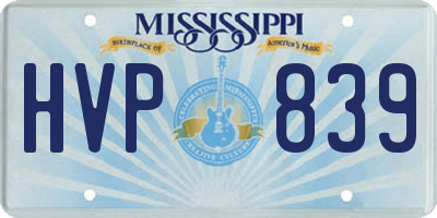 MS license plate HVP839