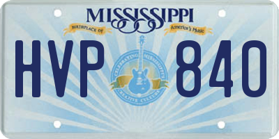 MS license plate HVP840
