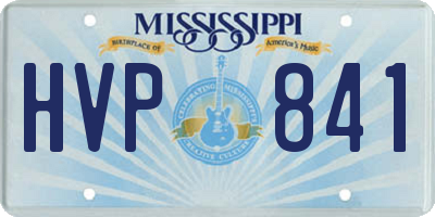 MS license plate HVP841