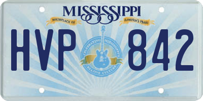 MS license plate HVP842