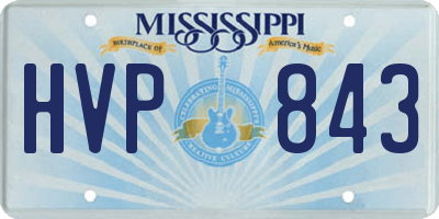 MS license plate HVP843