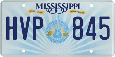 MS license plate HVP845