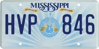 MS license plate HVP846