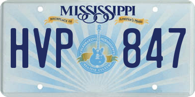 MS license plate HVP847