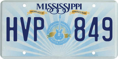 MS license plate HVP849