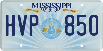 MS license plate HVP850