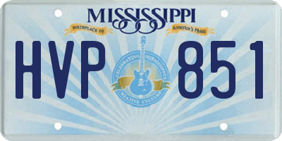MS license plate HVP851