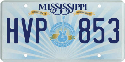 MS license plate HVP853