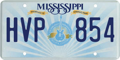 MS license plate HVP854