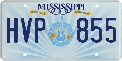 MS license plate HVP855