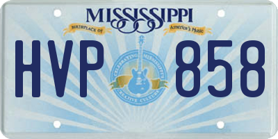 MS license plate HVP858