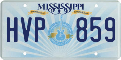 MS license plate HVP859