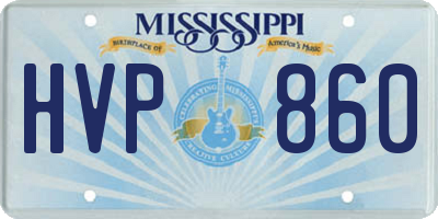 MS license plate HVP860