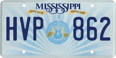 MS license plate HVP862