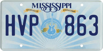 MS license plate HVP863