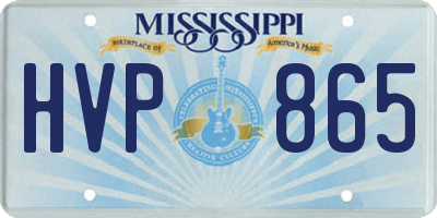 MS license plate HVP865