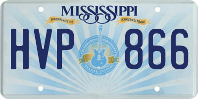 MS license plate HVP866