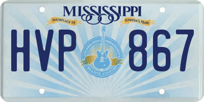 MS license plate HVP867