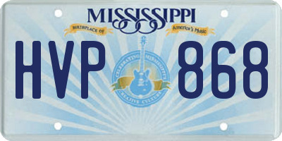 MS license plate HVP868