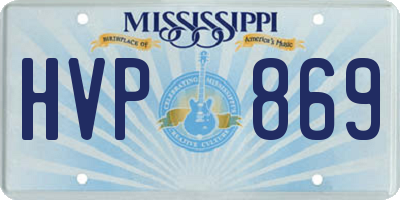 MS license plate HVP869