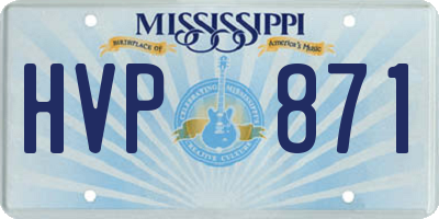 MS license plate HVP871
