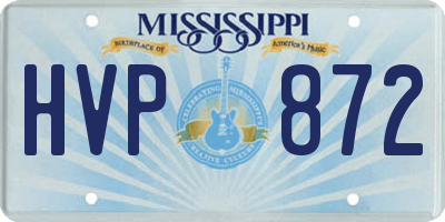 MS license plate HVP872