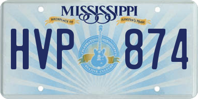MS license plate HVP874