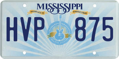 MS license plate HVP875