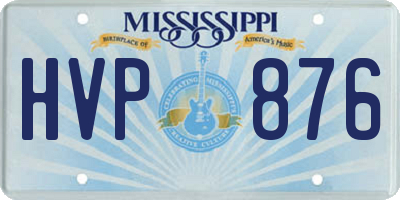 MS license plate HVP876