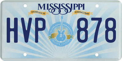 MS license plate HVP878
