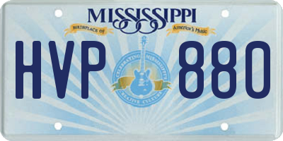 MS license plate HVP880
