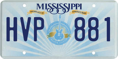 MS license plate HVP881